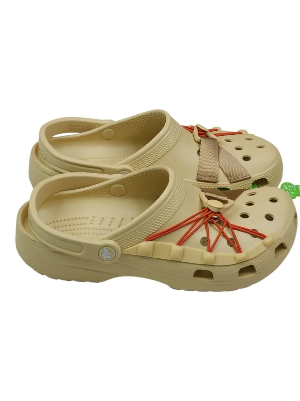 Crocs Classic Lockdown Clog Mens Size 9 Womens 11 Beige With Red Details